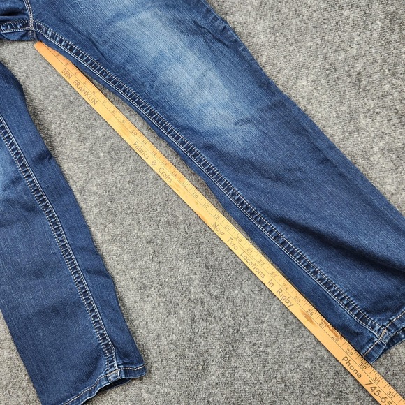 Miss Me Jeans Womens 33 Medium Wash Mid Rise Straight Embroidered Pockets Denim - Picture 7 of 9